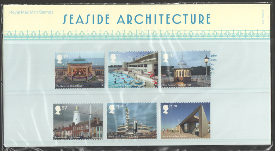 (image for) 2014 Seaside Architecture Royal Mail Presentation Pack 502